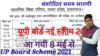 UP BOARD REVISED TIME TABLE 2021/UP BOARD SCHEME 2021up board scheme 2021| board exam 2021 skim