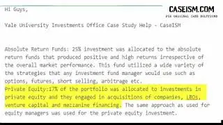 Yale University Investments Office Case Study Help - Caseism.com