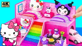 How To Make Hello Kitty House with Two Bedroom, Kitchen, Huge Rainbow Slide ❤️ DIY Miniature House