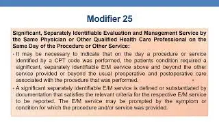 MODIFIERS  24, 25 & 26 WITH EXAMPLES
