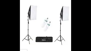 Dual Studio Photograph Softbox Continuous Photo Lighting Kit w/Carrying Bag!