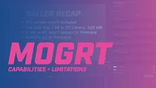 What is a MOGRT? The capabilities + limitations of the After Effects to Premiere template workflow