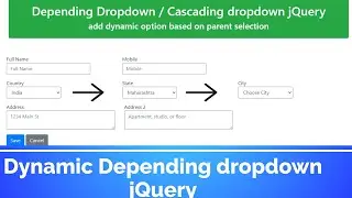 Dynamic dropdown / Cascading Dropdown jQuery  | jQuery tutorial | jQuery tutorial for beginners