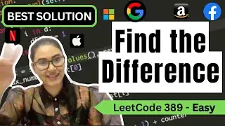 Find the Difference - LeetCode 389 - Python [O(n) time and O(1) Space!]