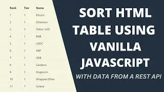 Create a Sortable Table in Vanilla JavaScript using Data from a REST API