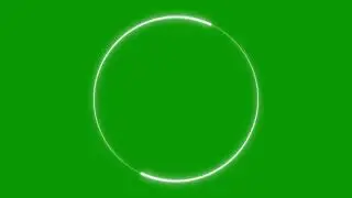 White Circle Turning - Neon Effect Green Screen - Chroma Key No Copyright Free Animation