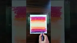 sunset tree scenery drawing| sunset scenery#shorts