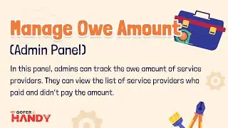 Manage Owe amount - GoferHandy