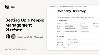 Notion Office Hours: Setting Up a People Management Platform 👩🏽‍💻