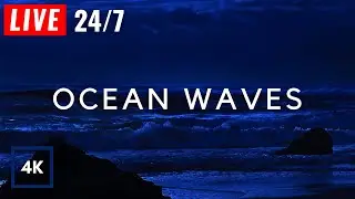 🔴 Ocean Waves for Deep Sleep | Waves Crashing on Beach at Night for Insomnia. Wave Sounds to Relax