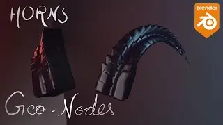 Create Procedural HORNS in Geometry Nodes / Blender 3D tutorial / EEVEE