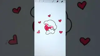 Cute Puppy drawing 😍 #creativeart #viral #cute #easydrawing #beginners #puppy #procreateart #art