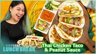 Taco Tuesday just got a lot more interesting with this Thai Chicken Taco with Peanut Sauce recipe!