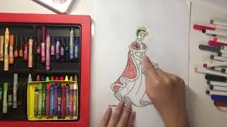 Color the girl wearing a cloak and stirrups