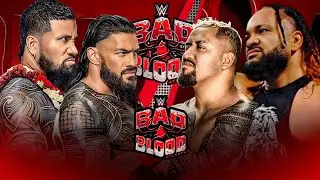 Roman Reigns & Jey Uso vs Solo Sikoa & Jacob Fatu Full Match WWE Bad Blood 2024 Highlights