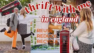 come thrift with me in ENGLAND! 🇬🇧 MASSIVE vintage & charity shops haul
