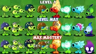 PvZ2 - All PEA Plants Level1 vs Max Level vs Max Mastery - Who Will Win? Plant vs Plant