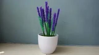 How to Make Flower Using Straw | Lavender Flowers Craft | Easy DIY Drinking Straw Crafts