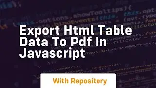 export html table data to pdf in javascript