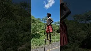 walking on stilts Omo Valley Ethiopia #shorts #ethiopia #omovalley #omoadvisor #omoriver #short