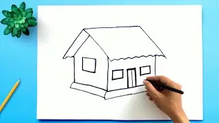 Simple House Drawing ✅ How to Draw a House step by step Easy