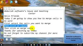How to merge the cells in a table in ms word