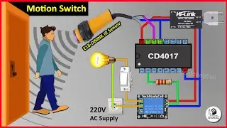 How to make Motion Sensor Switch using IR Proximity Sensor | CD4017 IC Projects