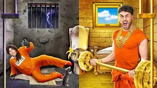 Rich Jail vs Broke Jail! *Funny Situations & DIY Ideas* by 123 GO!