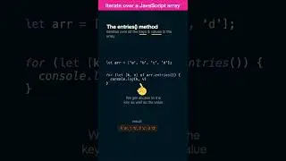 JavaScript get array keys and values | entries() #shorts #javascript