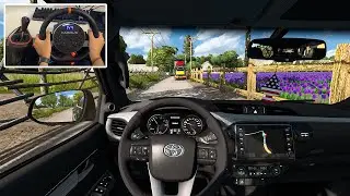 Toyota SW4 through Narrow Roads of Indonesia - Euro Truck Simulator 2 | Steering Wheel Gameplay