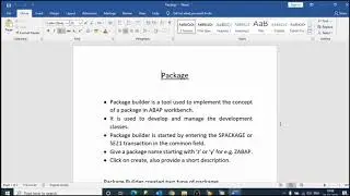 package in sap abap