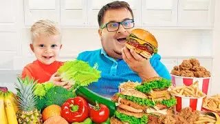 Healthy Food vs Junk Food Challenge with Oliver & Dad