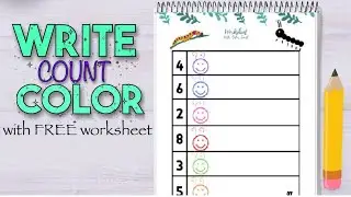 WRITE, COUNT & COLOR with FREE WORKSHEET l Improve Fine & Visual Motor Skill in Therapeutic OT Way