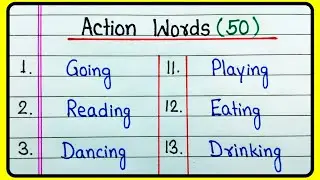 Action words 50 | Action words in English | Action verbs | Action words