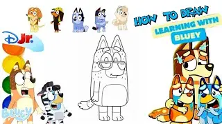 How to Draw Cute Bluey and Bingo 💙😱🧡 Learn to Draw Bluey 💙 step-by-step bluey drawing 🌈