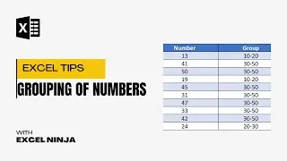 How to do Grouping of Numbers in Excel