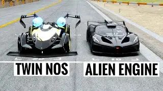 Lamborghini V12 Black Thunder TWIN NOS vs Bugatti Bolide Alien Engine at Speical Stage Route X