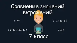 Сравнение значений выражений. Алгебра, 7 класс
