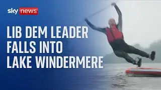 Liberal Democrat leader Sir Ed Davey falls while campaigning in Lake Windermere