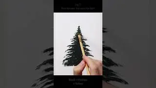 Easy Snowy Pine Tree for Beginners #easypaintingidea  #painting #acrylic #paintingforbeginners