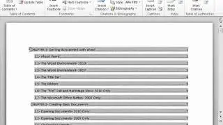Word 2010 Tutorial Updating a Table of Contents Microsoft Training Lesson 19.3
