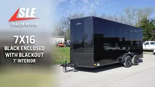 Review of 7x16 Black Enclosed Trailer with Blackout Package | #sleequipment #trailers