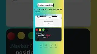 Sticky Navbar using Css.❤HTML & CSSSource