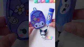 mini Kuromi squishy bag & pen (miniature craft) #shorts #tonniartandcraft #craft #diy #love #art