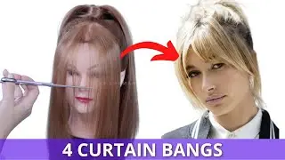 4 Best Curtain Bangs | Haircut Tutorial Step by Step Eva Lorman