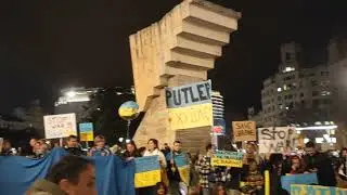 Protest against war in Ukraine in Barcelona, Spain