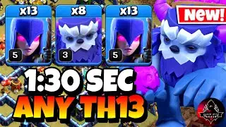 Th13 Yeti Witch Attack With 10 Zap Spell | Best Th13 Attack Strategy in Clash of Clans🔥