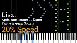 Liszt - Après une lecture du Dante: Fantasia quasi Sonata (Slow Piano Tutorial) [20% Speed]