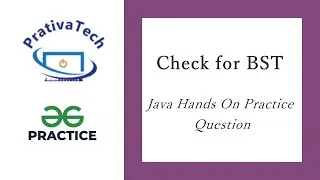 Check For BST | Binary search Tree | GFG Practice Ques | Java Solution | Inorder Traversal Technique