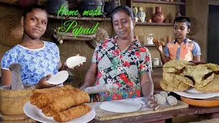 Home made papads / In this way, rolls can be made from pappadam. .village kitchen recipe